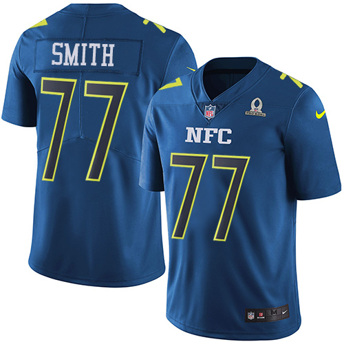 Nike Cowboys #77 Tyron Smith Navy Men's Stitched NFL Limited NFC Pro Bowl Jersey - Click Image to Close